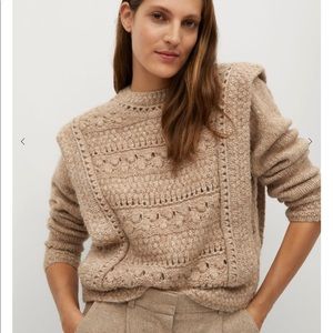 NWOT MANGO OPENWORK KNIT SWEATER